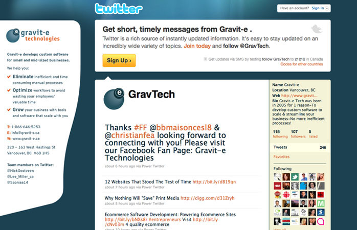 Gravit-E Technologies Twitter Page